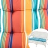 Striped Outdoor Cushion Collection - Terra Cotta Stripe Wicker Settee