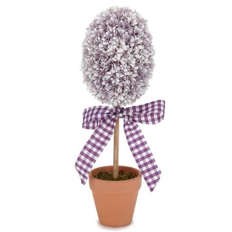 Colorful Faux Boxwood Collection - Purple Egg Potted Topiary