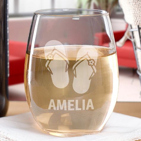 Personalized Icon Stemless Wine Glasses