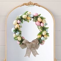 16" Egg Wreath with Burlap Bow