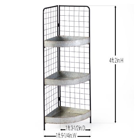 3-Tier Metal Corner Shelves