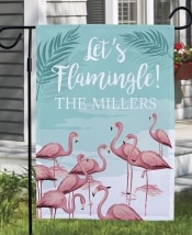 Let's Flamingle Personalized Doormat or Garden Flag