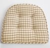 Gingham Check Gripper® Seat Cushions - Natural