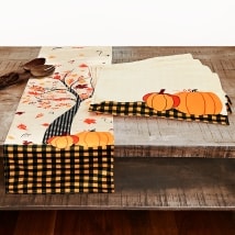 Plaid Harvest Table Runner and Set of 4 Placemats
