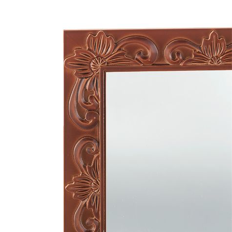 Carved Wooden Decor Accents - Walnut Wall Mirror