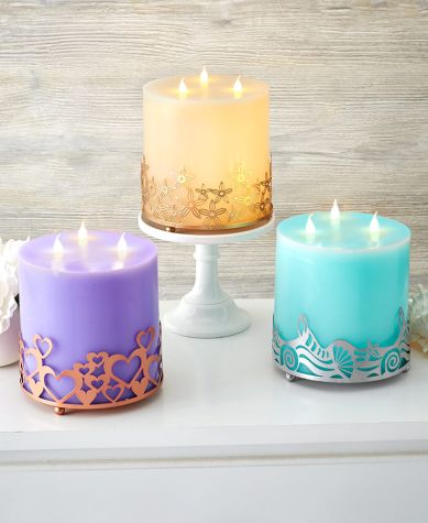 3-Wick LED Scented Candles or Candleholders