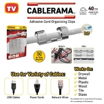 40-Pk. Cablerama&amp;trade; Adhesive Cable Clips