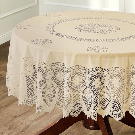 Crochet Lace Vinyl Tablecloths