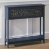 Slim Carved Design Console Tables with Hidden Storage - Navy