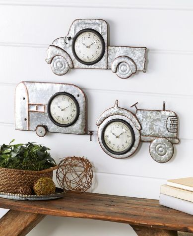 Galvanized Metal Novelty Wall Clocks