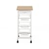 Kitchen Cart with Shelving - White