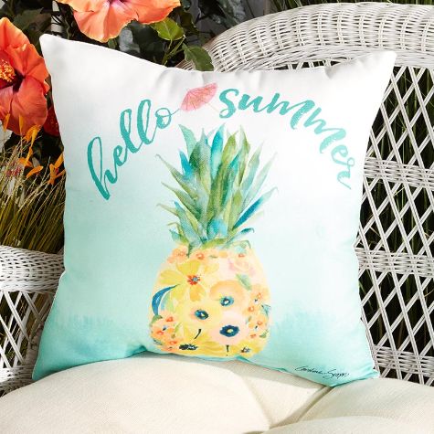 Indoor/Outdoor Fruity Tropical Pillows - Hello Summer
