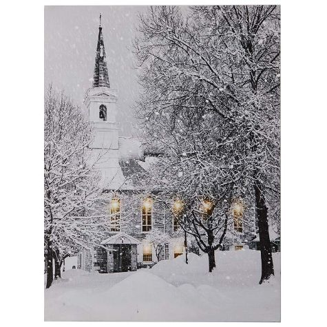 Lighted Winter Scene Canvases