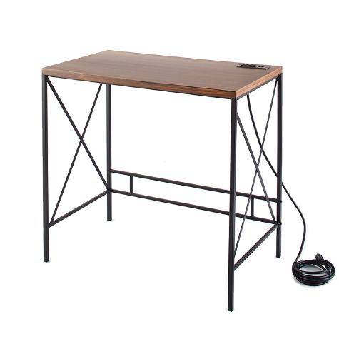 Industrial Desk with Outlet and USB Port