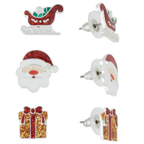 Sets of 3 Christmas Stud Earrings