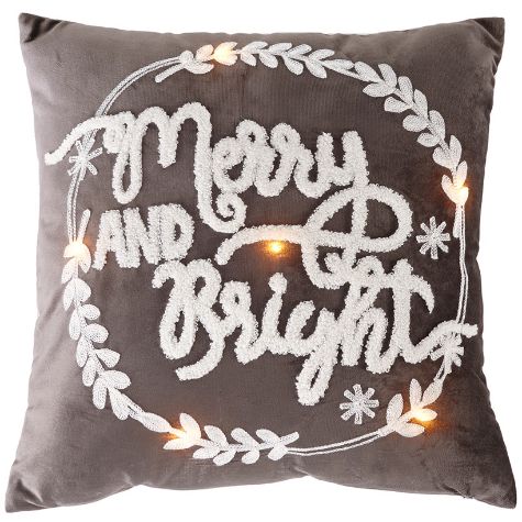 Embroidered LED Christmas Pillows