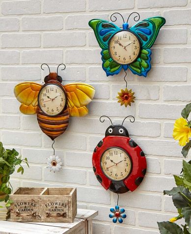 Metal Insect Pendulum Wall Clocks