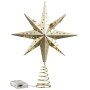 Golden Holiday Lighted Tree Topper