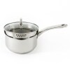 Stainless Steel Sauce Pan with Measurements and Colander
