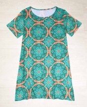 Comfortable Knit Printed Dress with Pockets