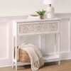 Slim Carved Design Console Tables with Hidden Storage