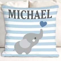 Personalized Elephant Throw Pillow