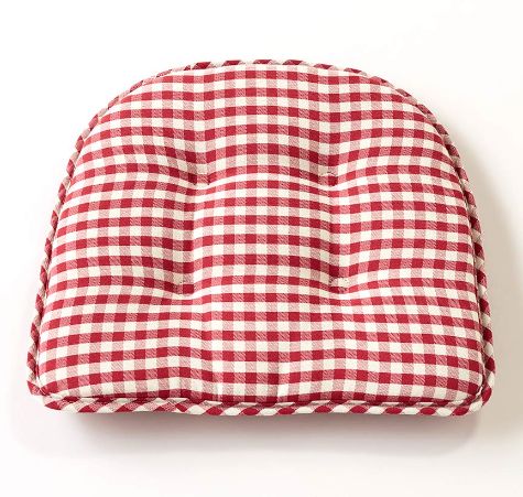 Gingham Check Gripper® Seat Cushions - Red