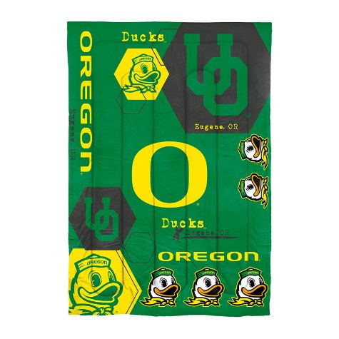 NCAA Hexagon Comforter Set - Oregon Twin
