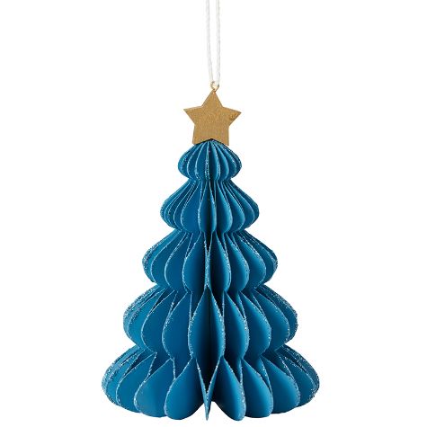 5-Tier Paper Tree Ornaments - Blue