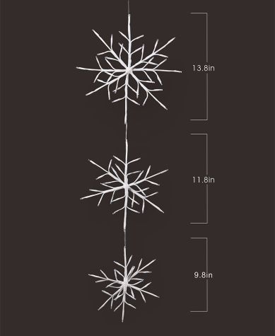 Waterproof Lighted Triple Snowflake Hanger with Timer