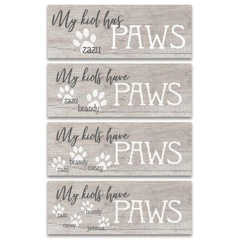 Personalized My Kids Have Paws Wall Hanging