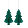 Sets of 2 Paper Shape Ornaments - Green Tree