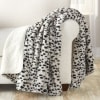 Faux Fur Sherpa-Backed Animal Print Throws - Snow Leopard