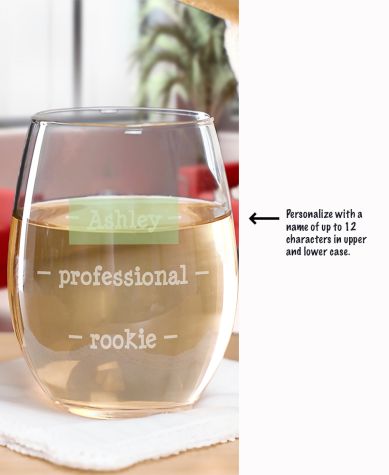 Personalized Pour Line Wine Glass