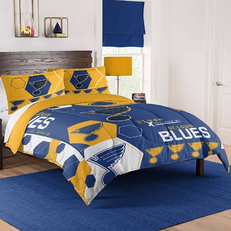 NHL Hexagon Comforter Sets - Blues Full/Queen