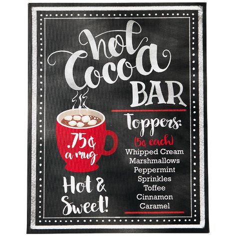 Hot Cocoa Bar Wall Signs - Black