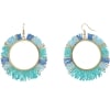 Turquoise Fringe Beaded Jewelry - Hoop Earrings