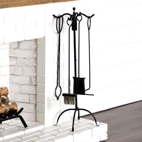 Wrought Iron Home Accents - 5-Pc. Fireplace Tool Set