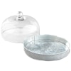 Glass Domed Serving Plates - Galvanized