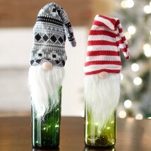 Sets of 2 Lighted Santa Gnome Cork Bottle Toppers