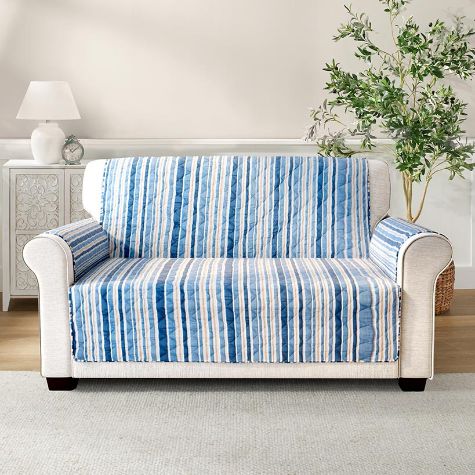 Coastal Stripe Furniture Covers - Love Seat