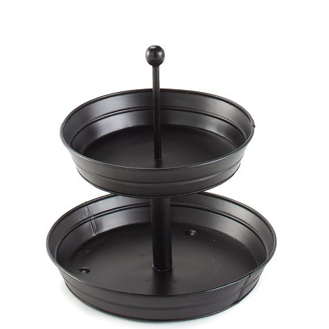 Metal Serving Collection - 2-Tiered Serving Tray