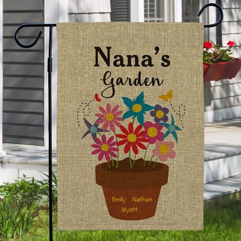 Personalized Flower Pot Garden Stone or Flag - Nana's Garden Flag