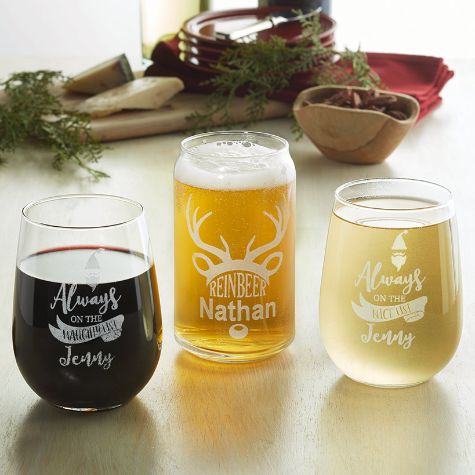 Personalized Etched Wine or Beer Glass