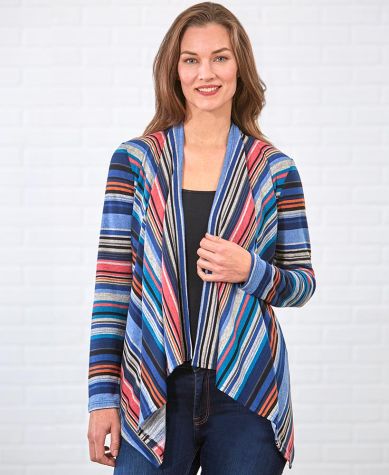 Graphic Print Open Front Cardigans