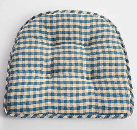 Gingham Check Gripper® Seat Cushions - Blue