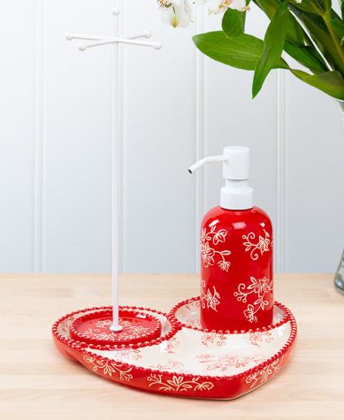 temp-tations® Floral Lace Entryway Essentials Sets - Red