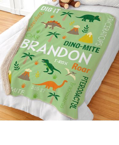 Kids' Personalized Word Art Collection - Dino Throw