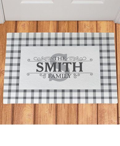 Personalized Country Plaid Doormats