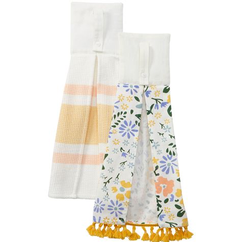 Easter Sets of 2 Tie Towels - Floral